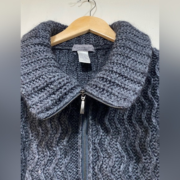 Anthropology Elsamanda Wool Blend Sweater/ cardigan Oversized Full Zip size M - Picture 3 of 8